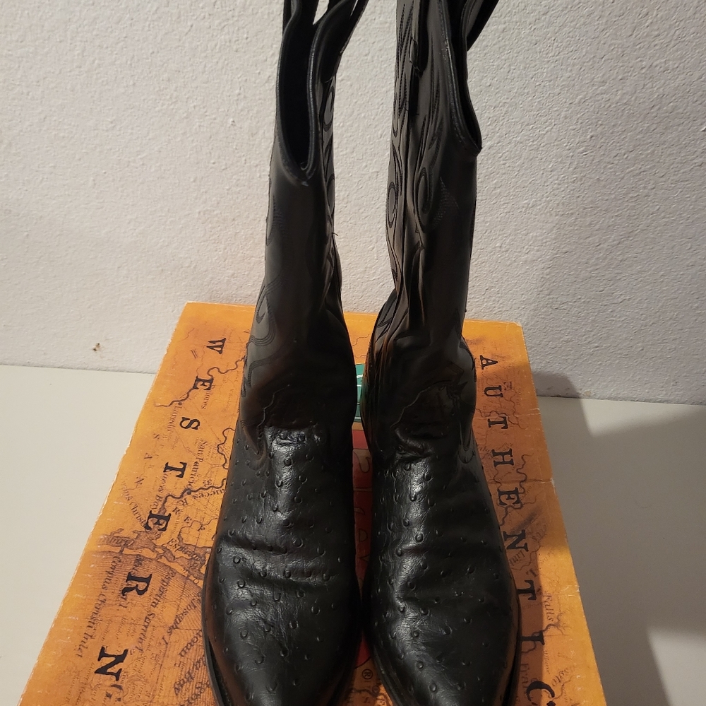 Laredo Mens Black/White Python Cowboy Boots Size 9.5D